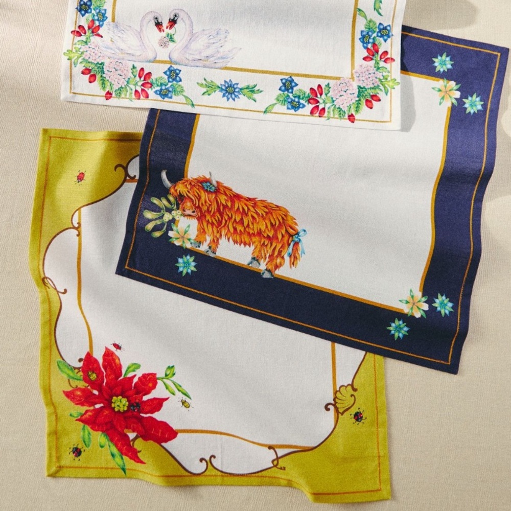 2023 Lou Rota twelve Days of Christmas napkin set of 12 - Picture 13 of 14